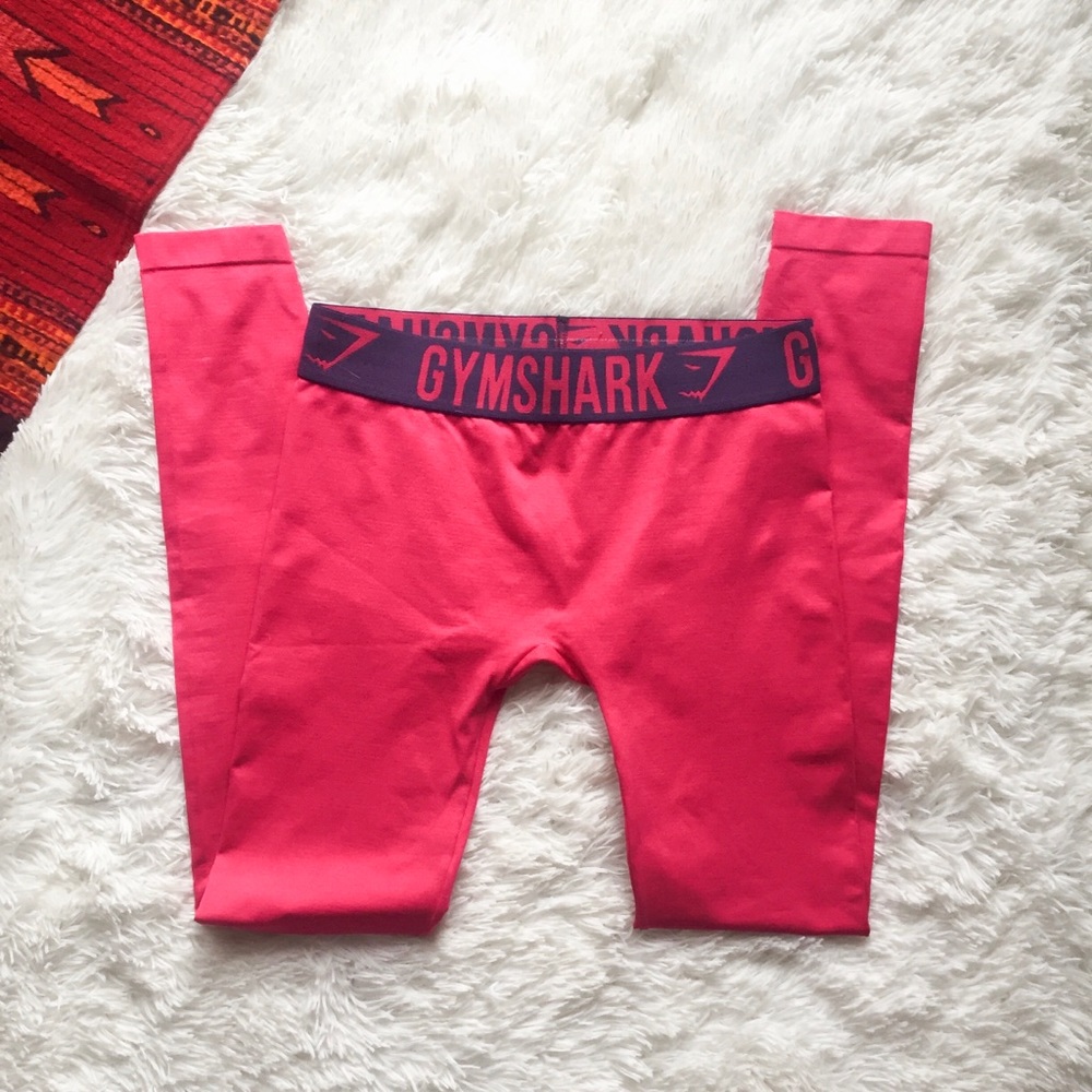 GymShark Fit Leggings non-slip waistband fushia